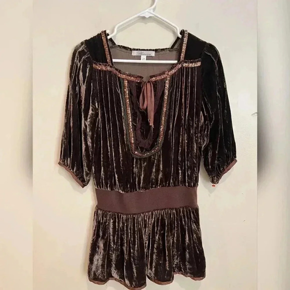 Blumarine Silk Velvet Boho Blouse LIKE NEW - Picture 1 of 5